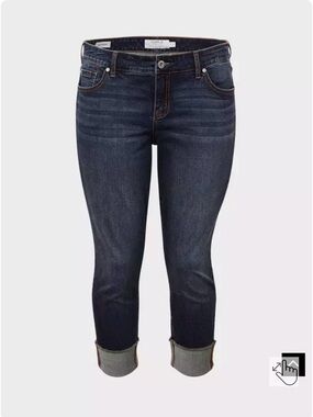 Crop Boyfriend Jean - Vintage Stretch Dark Wash